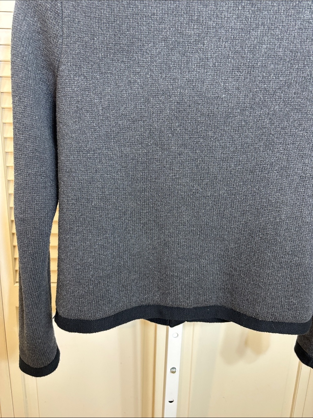 Quince Dark Gray Ribbed Knit 100% Organic Cotton Sweater Jacket Small - Picture 12 of 16